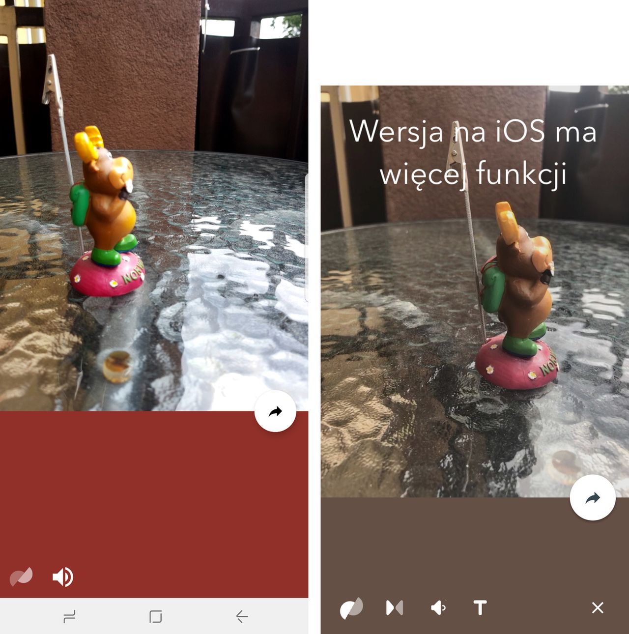 Ruchome zdjęcia na Androida (po lewej) i iOS (po prawej)