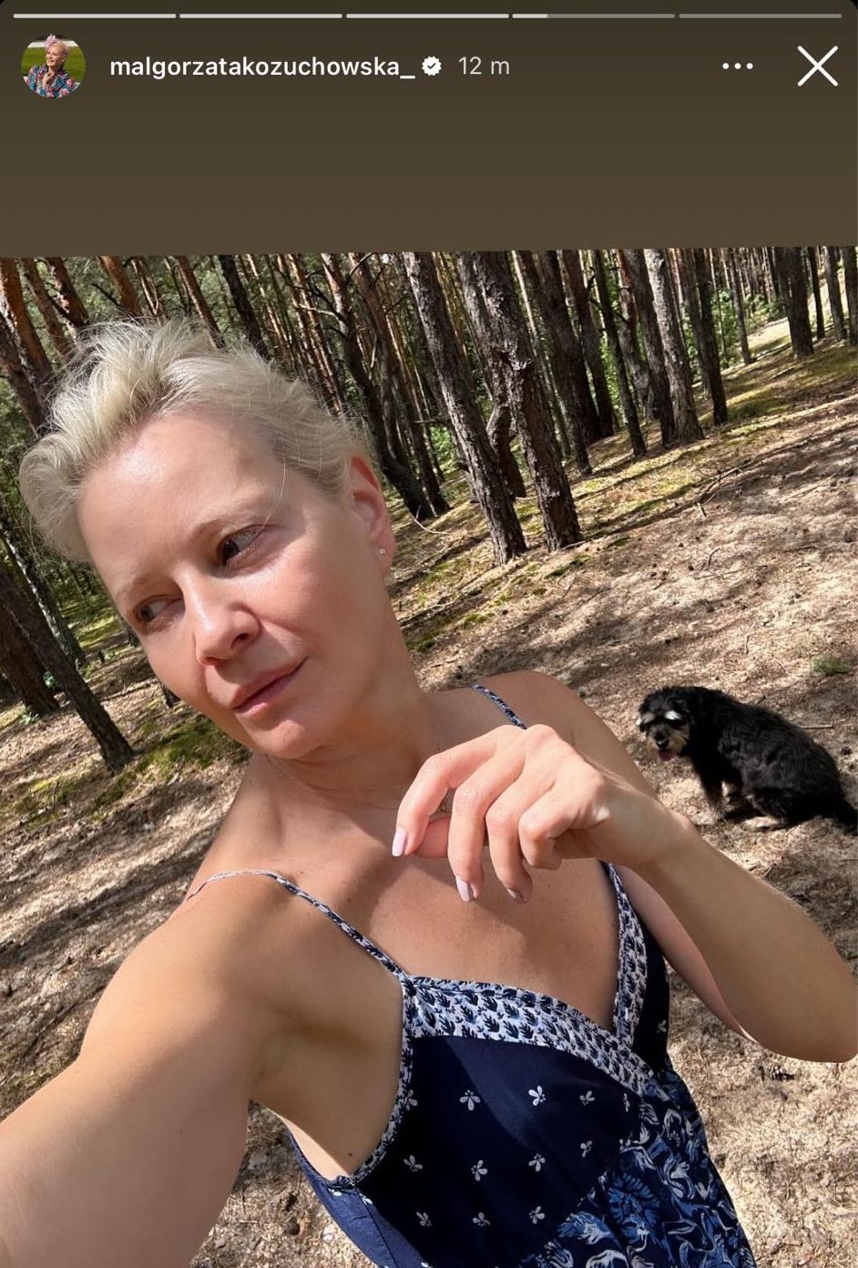 Naturalna Małgorzata Kożuchowska na wyprawie z pupilem