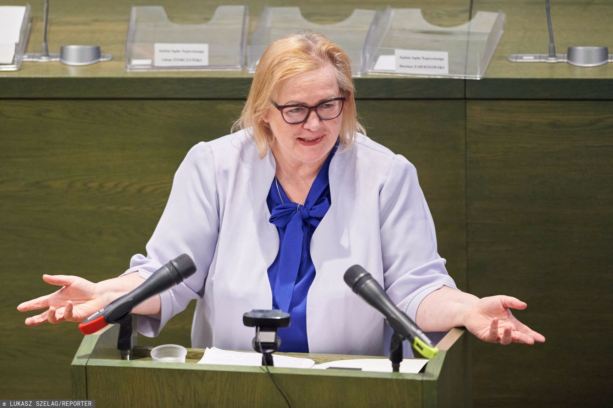 Małgorzata Manowska, Pierwszy Prezes Sądu Najwyższego, podczas Zgromadzenia Ogólnego Sędziów SN, na którym wskazano m.in. jej kandydaturę na stanowisko pierwszego prezesa.