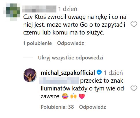 Michał Szpak wdał się w dyskusję o illuminati 
