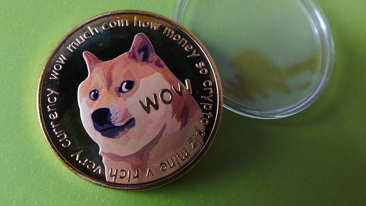 YICHANG, CHINA - APRIL 23, 2021 - A view of dogecoin, Yichang, central China's Hubei Province, April 23, 2021. The price of Dogecoin has risen by around 450% in the past week, as more and more retail investors have taken notice of the momentum of the cryptocurrency. According to foreign media reports, Amazon is considering accepting Dogecoin as a payment method. (Photo credit should read Costfoto/Barcroft Media via Getty Images)