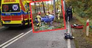 Auto doszczętnie zniszczone. 19-letni kierowca wyszedł baz szwanku
