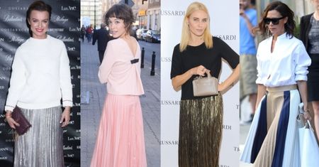 Moda na retro: gwiazdy znów noszą plisowane spódnice