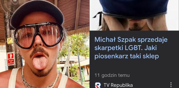 TV Republika WYŚMIAŁA Michała Szpaka i jego skarpety LGBT: "Jaki piosenkarz taki sklep". Już zareagował. Klasa?