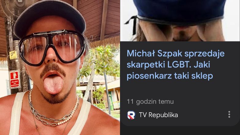 TV Republika WYŚMIAŁA Michała Szpaka i jego skarpety LGBT: "Jaki piosenkarz taki sklep". Już zareagował. Klasa?