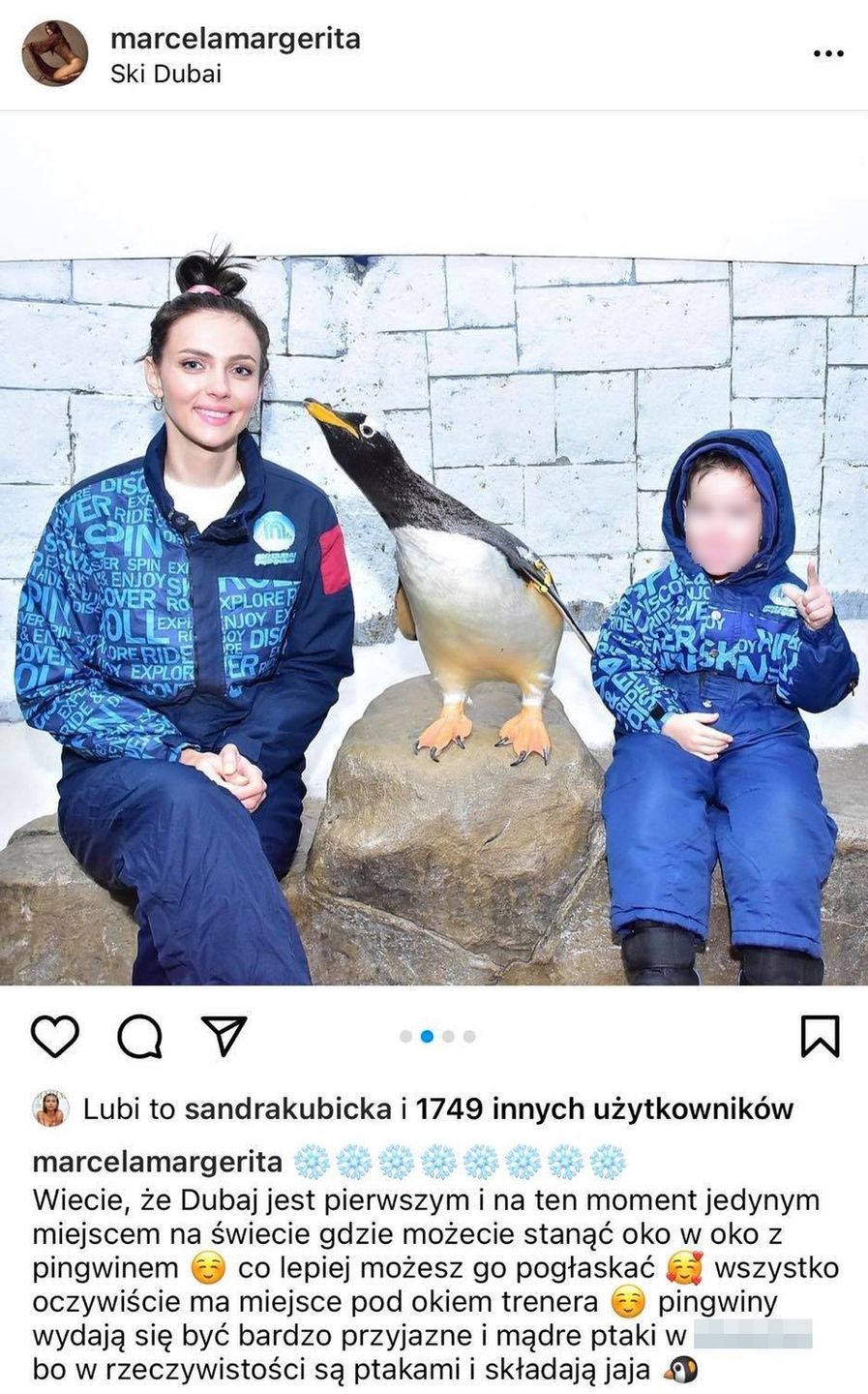 Marcela Leszczak chwali się obcowaniem z pingwinami w Dubaju 