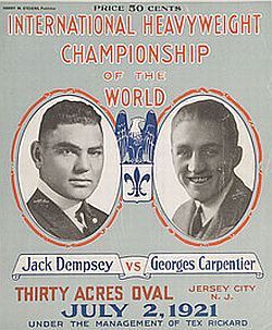 Jack Dempsey i Georges Carpentier poster źródło: https://i.pinimg.com/
