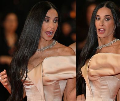 61-letnia Demi Moore jak wino. Zrobiła furorę w fikuśnej kreacji w Cannes