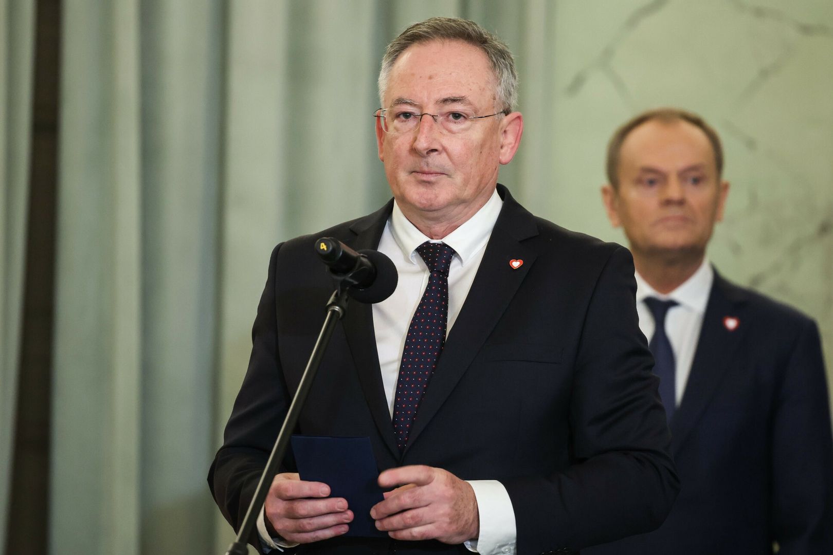 Minister kultury Bartłomiej Sienkiewicz i premier Donald Tusk
