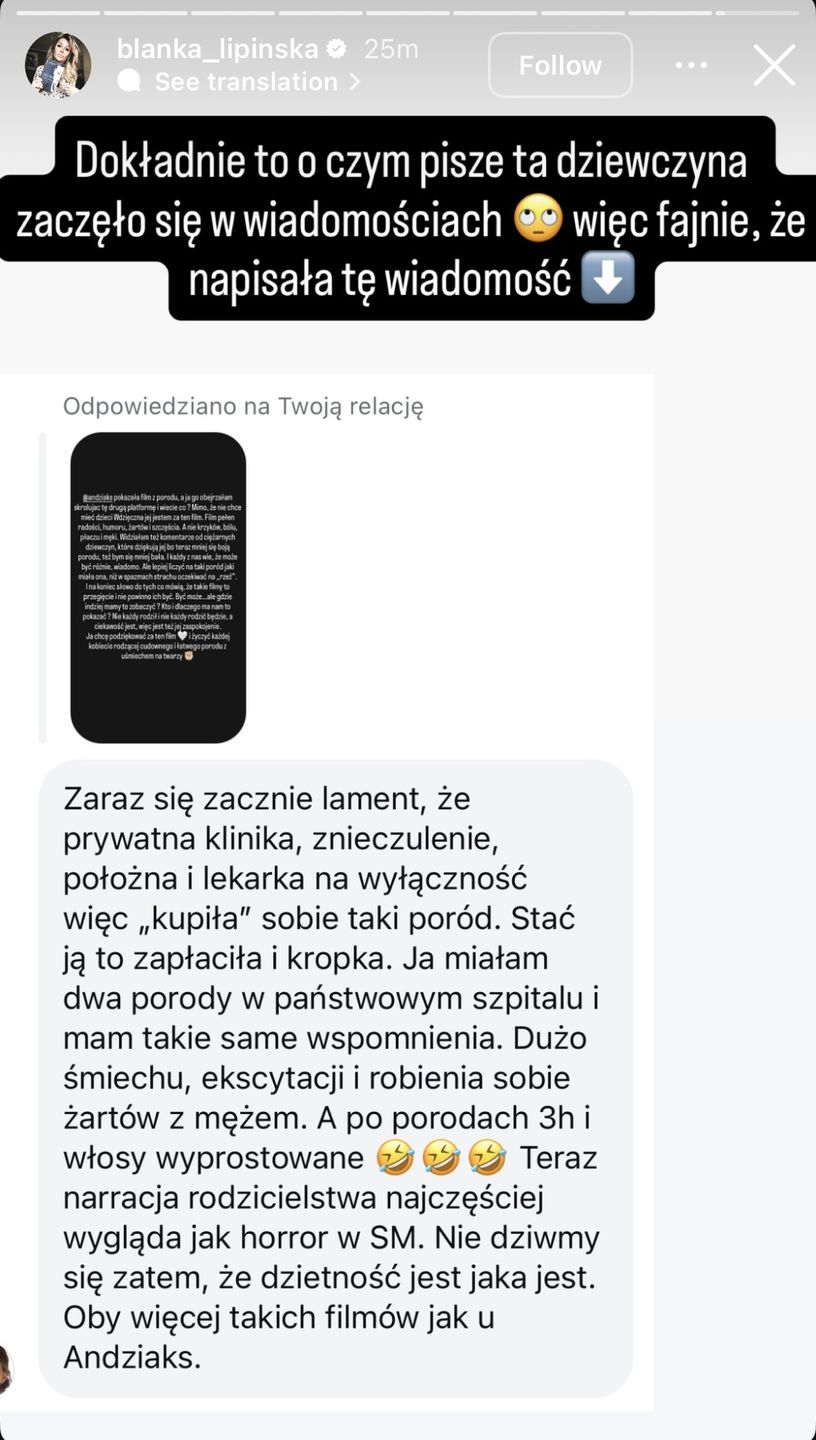 Blanka Lipińska chwali Andziaks