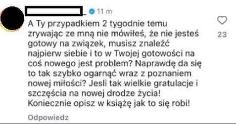 Komentarz pod nowym postem Akopa Szostaka