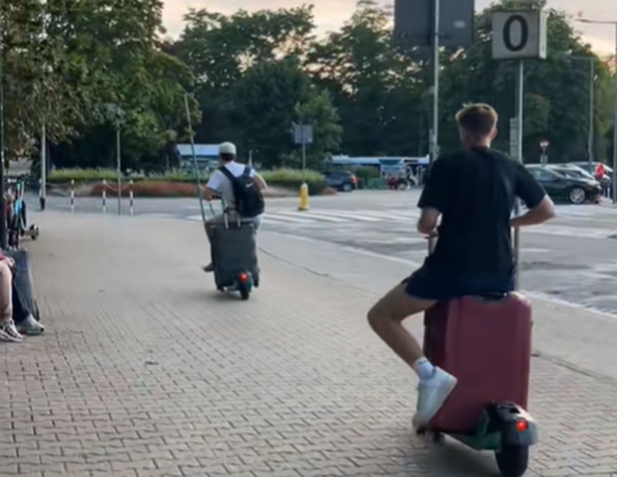 Tak jechali hulajnogami. Nagranie z Kołobrzegu. Milion wyświetleń