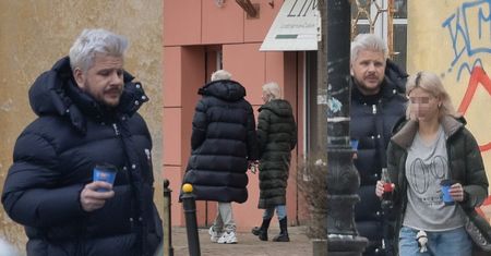 TYLKO NA PUDELKU: Filip Chajzer z kawką na wynos spaceruje z BYŁĄ (?) NARZECZONĄ! Dali sobie jeszcze jedną szansę? (ZDJĘCIA)