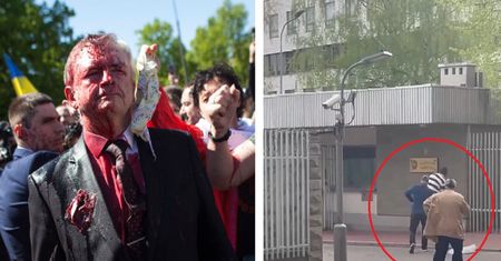 Polska ambasada w Moskwie oblana czerwoną farbą. "Odwet"