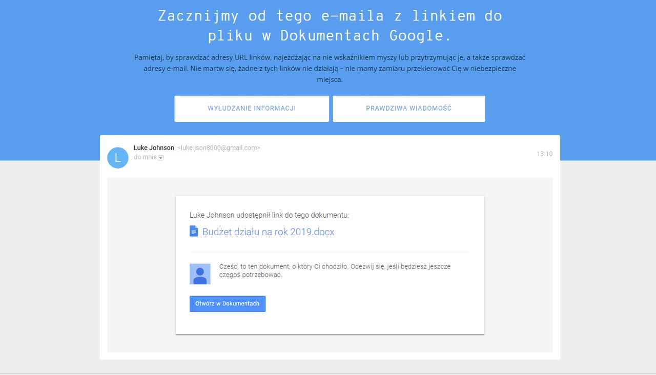 Swoją umiejętność rozpoznawania fałszywych wiadomości i plików można sprawdzić w quizie przygotowanym przez Google.