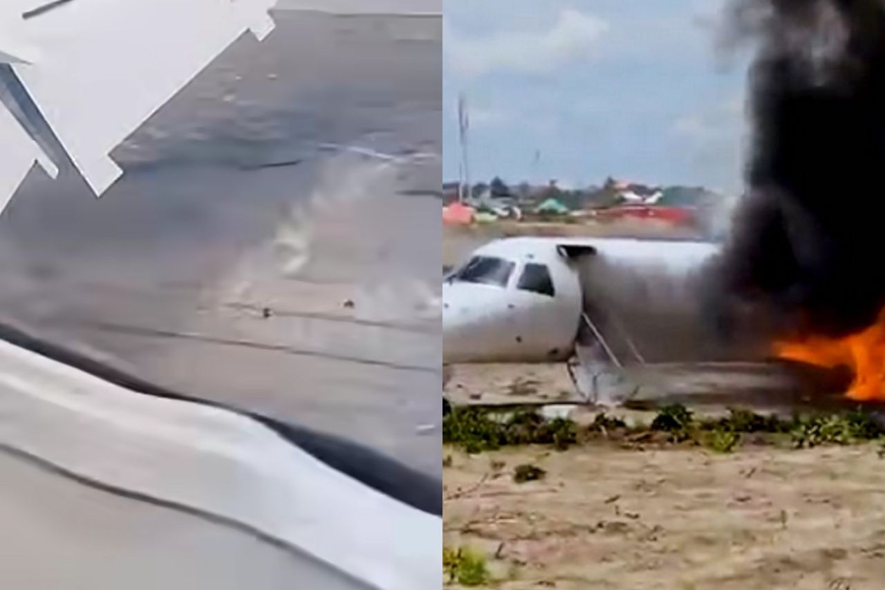 Chwile grozy nad Kongo. Samolot stanął w płomieniach