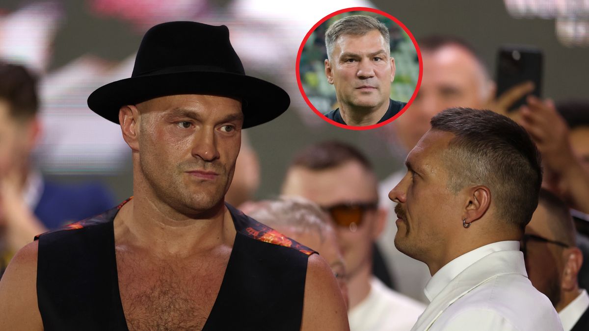 Na dużym zdjęciu Tyson Fury i Ołeksandr Usyk. Na małym Dariusz Michalczewski