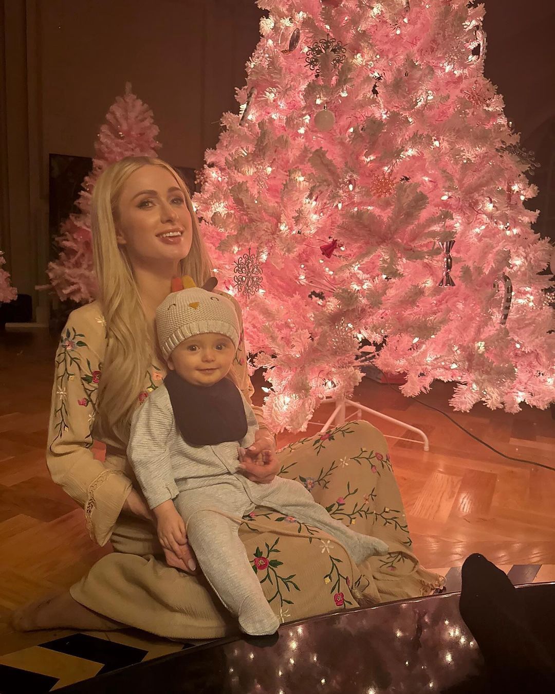 Paris Hilton with her little son