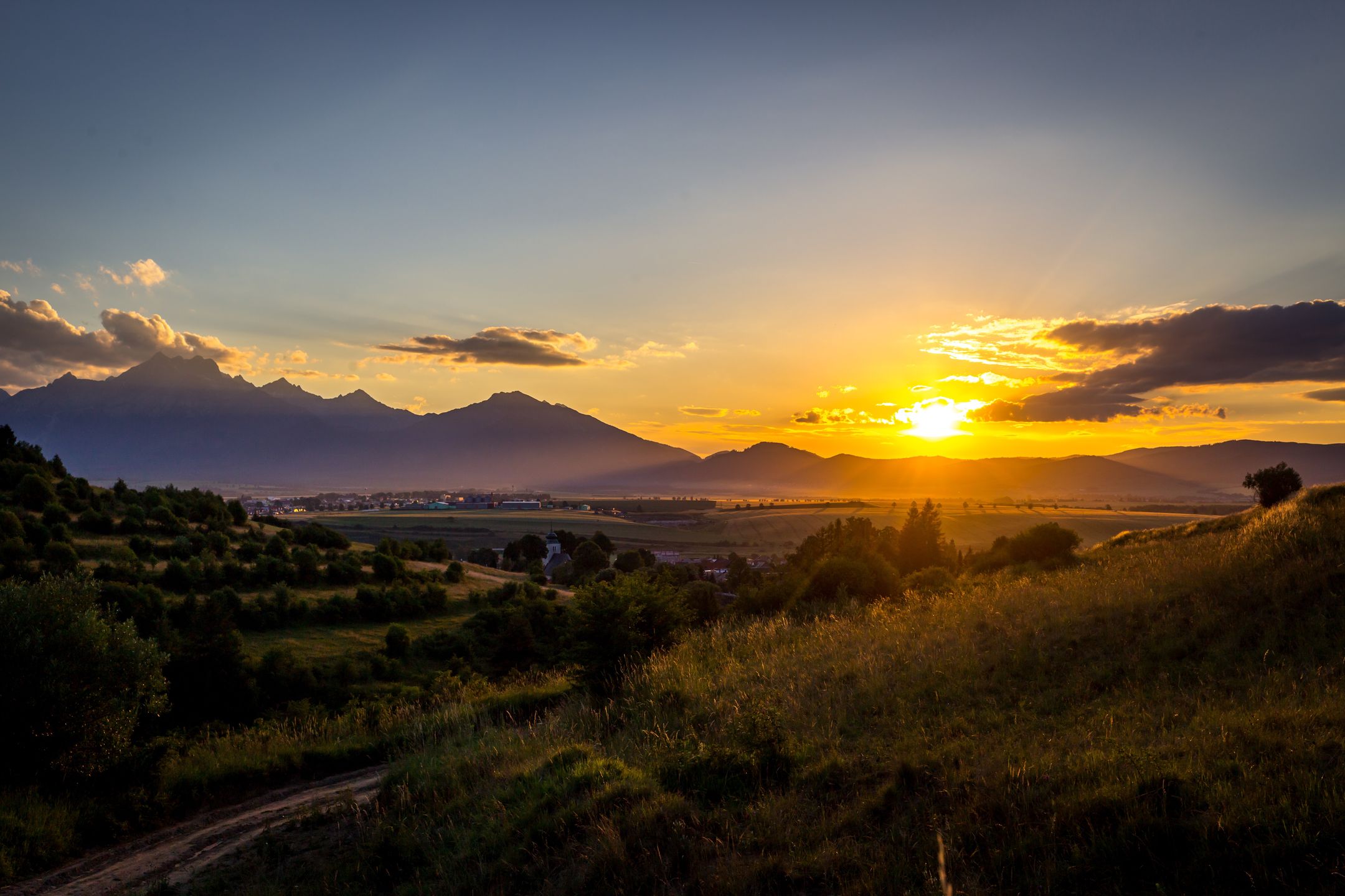 zachód, tatry, góry, chmury, wzgórza, karpaty, krajobraz, naura, podróże, niebo