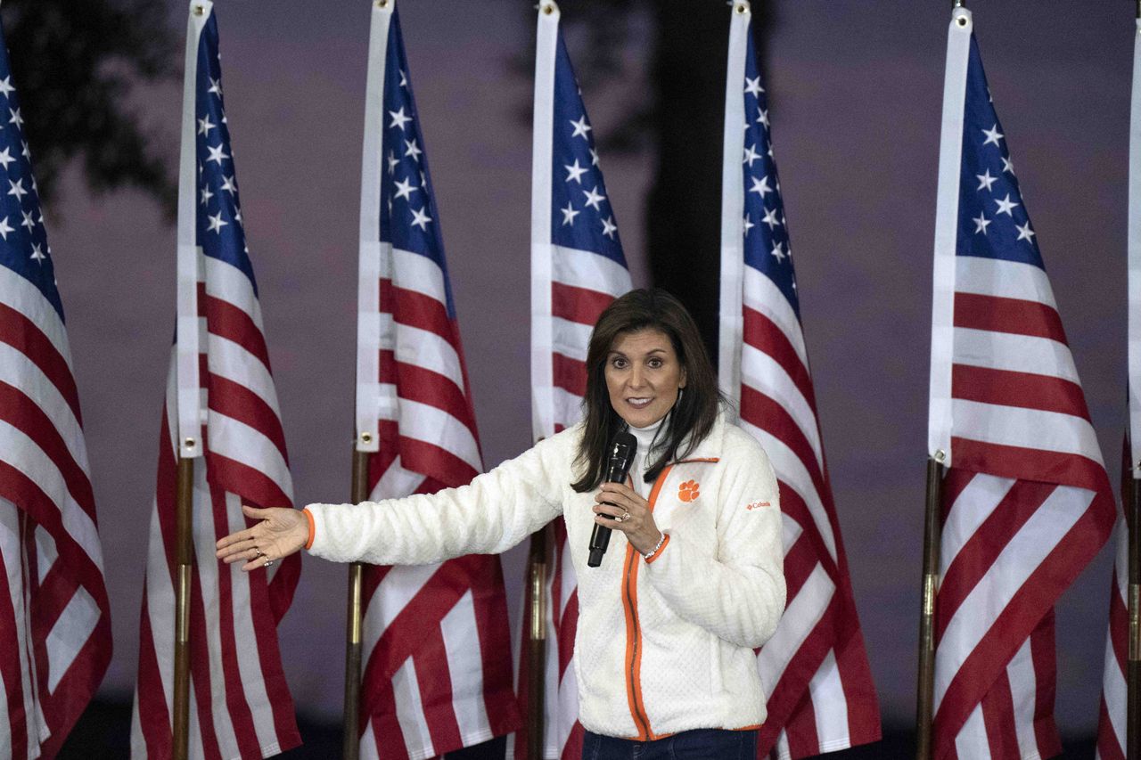 CLEMSON, SOUTH CAROLINA - FEBRUARY 20: Republican presidential candidate, former U.N. Ambassador Nikki Haley, speaks at a campaign event at The Madren Conference Center Owen Pavillion on February 20, 2024 in Clemson, South Carolina. South Carolina holds its Republican primary on February 24. (Photo by Allison Joyce/Getty Images)