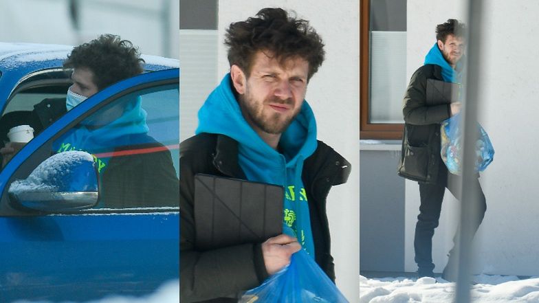 Antek Królikowski wynosi śmieci z mieszkania Joanny Opozdy