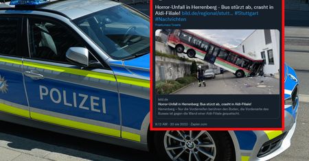 Autobus spadł z ośmiu metrów. Poważny wypadek w Niemczech
