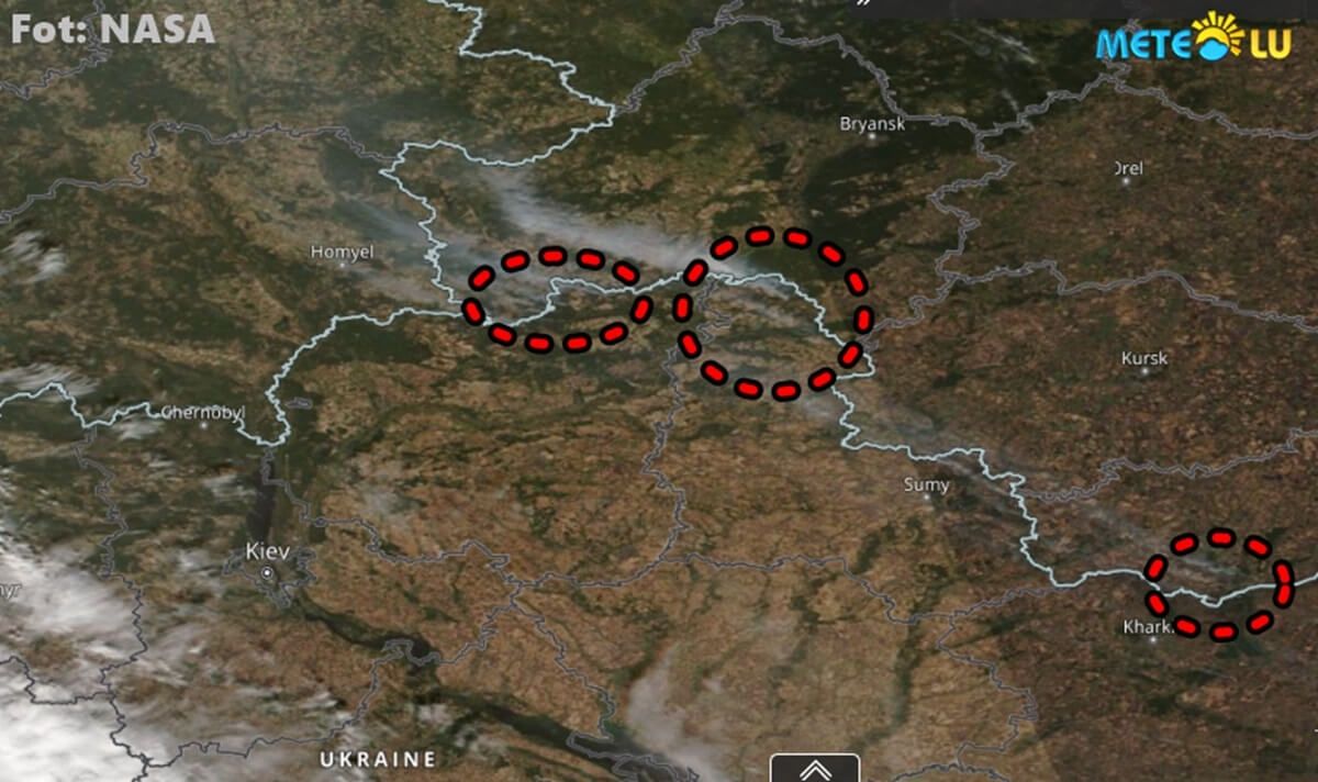 Północna Ukraina. Zdjęcie satelitarne z 15.09.2024