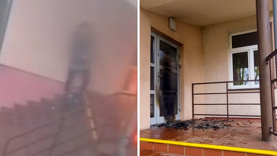 Kobieta podpaliła drzwi komisariatu