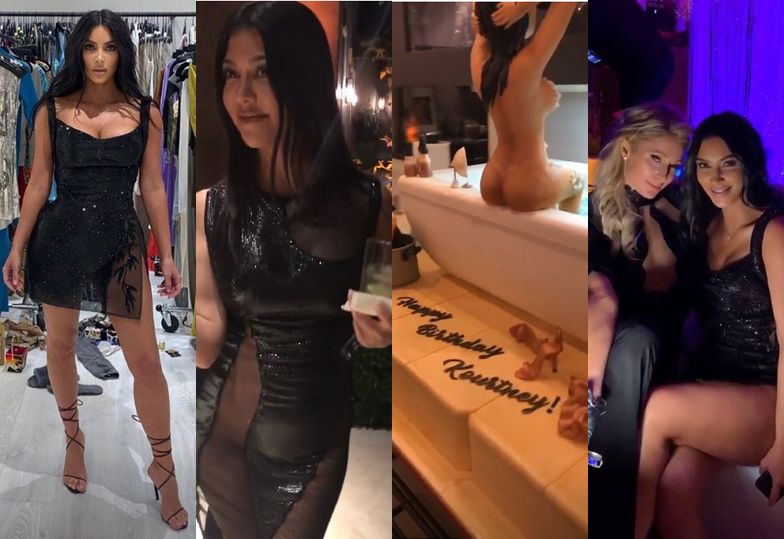 Tak wyglądały 40. urodziny Kourtney Kardashian: tłum celebrytów, morze alkoholu i tort w kształcie nagiej jubilatki