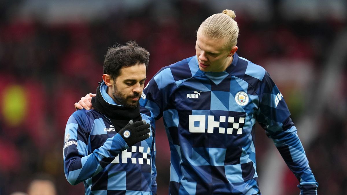 Getty Images / Matt McNulty - Manchester City / Na zdjęciu od lewej: Bernardo Silva i Erling Haaland