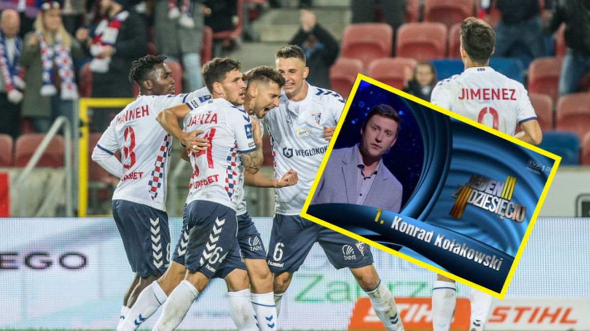 Newspix / Michał Chwieduk/Fokusmedia.com / TVP / Na zdjęciu: piłkarze Górnika Zabrze (na małym zdjęciu: Konrad Kołakowski, rzecznik Górnika Zabrze)