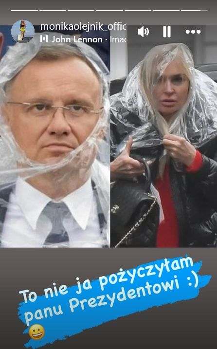 Andrzej Duda w pelerynie na olimpiadzie (Instagram) 