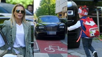 Izabela Janachowska BARYKADUJE ścieżkę rowerową Rolls-Roycem za dwa miliony, odbierając "księcia" Christophera (ZDJĘCIA)