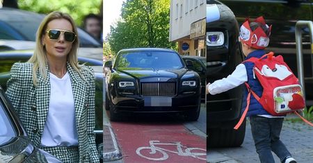 Izabela Janachowska BARYKADUJE ścieżkę rowerową Rolls-Roycem za dwa miliony, odbierając "księcia" Christophera (ZDJĘCIA)