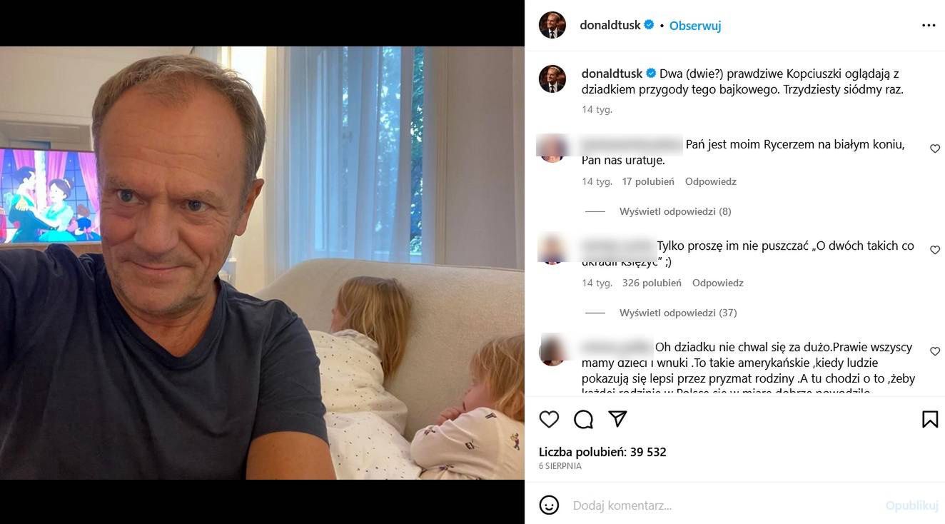 Donald Tusk z wnukami