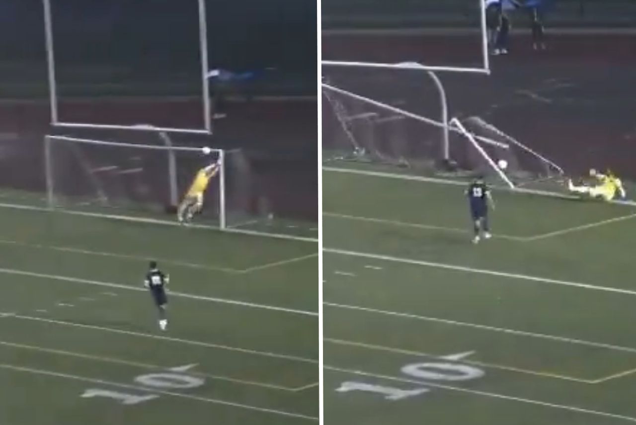 Goal collapses after powerful free kick in bizarre UPSL match