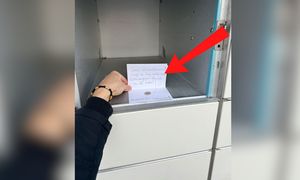 Taka karteczka w paczkomacie Inpost. Zdjęcie obiega sieć