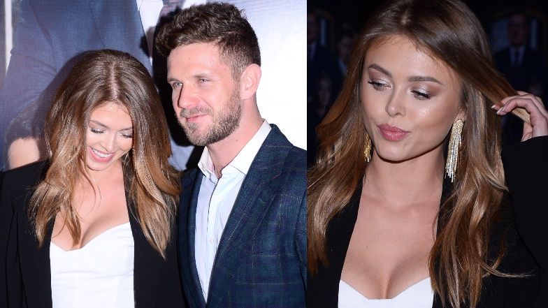 Joanna Opozda z Antkiem Królikowskim na premierze filmu "Banksterzy"