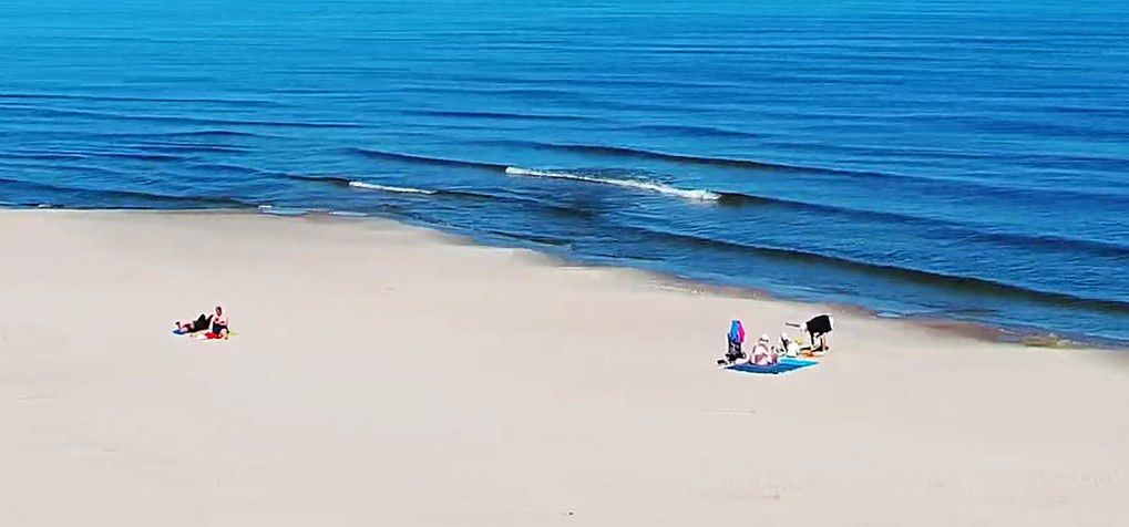 Rozłożyli się na plaży w Krynicy Morskiej.