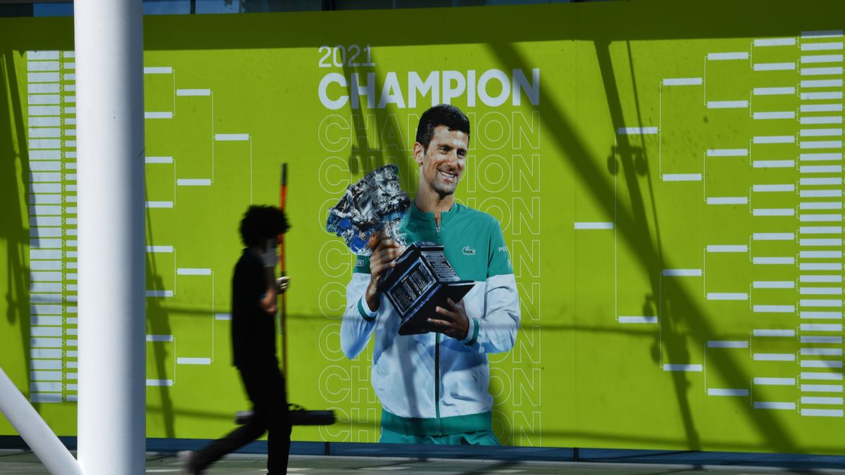 wizerunek Novaka Djokovicia na kortach Melbourne Park