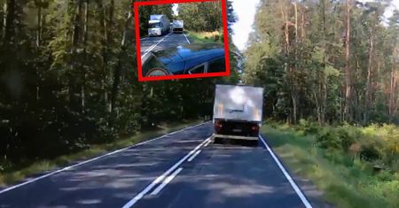 Próbował zdążyć przed tirem. Jest nagranie wypadku