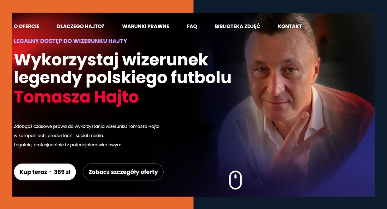 Hajto sprzedał prawa do wizerunku za kilkaset złotych. Kupcem handlarz części do aut