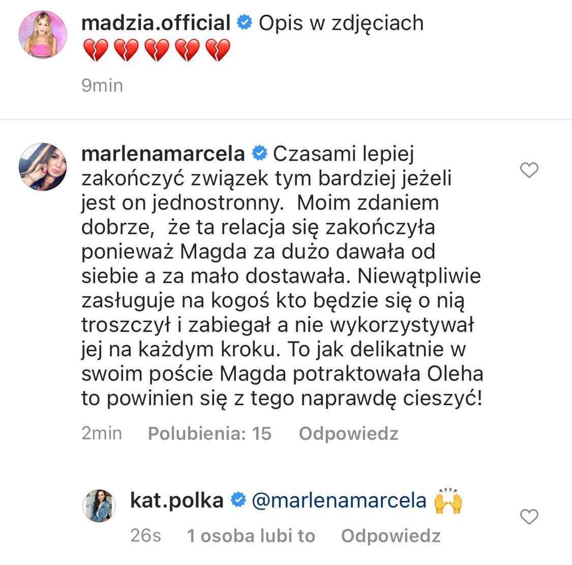 Komentarz Marleny Klimczyk