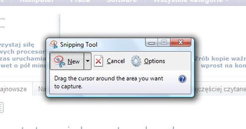 Narzędzie Wycinanie - szybki sposób na wykonanie zrzutu ekranu