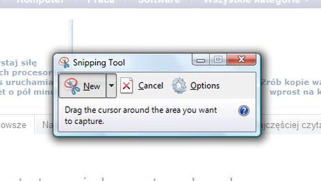 Narzędzie Wycinanie - szybki sposób na wykonanie zrzutu ekranu 1