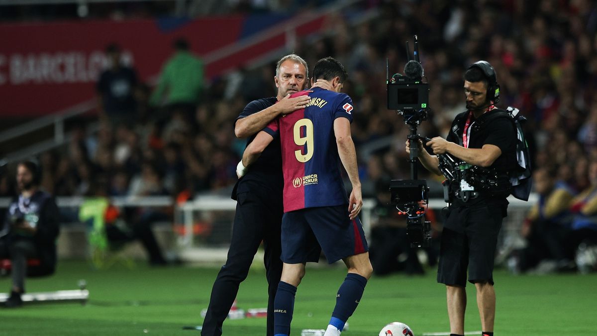 Getty Images / Gongora/NurPhoto / Na zdjęciu: Robert Lewandowski i Hansi Flick.