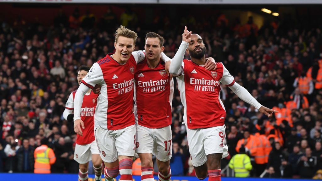 Zdjęcie okładkowe artykułu: Getty Images /  Stuart MacFarlane/Arsenal FC / Na zdjęciu od lewej: Martin Odegaard, Cedric i Alexandre Lacazette