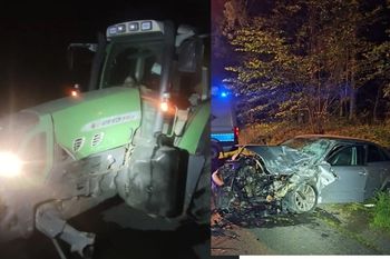 Ełk: Pijany wjechał w ciągnik. Kierowca audi uciekł