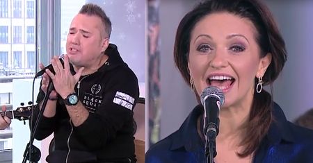 Szymon Wydra śpiewa z playbacku w "Dzień Dobry TVN"...