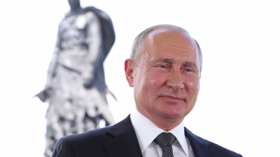 TVER REGION, RUSSIA - JUNE 30, 2020: Russia's President Vladimir Putin addresses Russian citizens on the eve of the main day of voting on amendments to the Russian Constitution. Mikhail Klimentyev/Russian Presidential Press and Information Office/TASS (Photo by Mikhail Klimentyev\TASS via Getty Images)